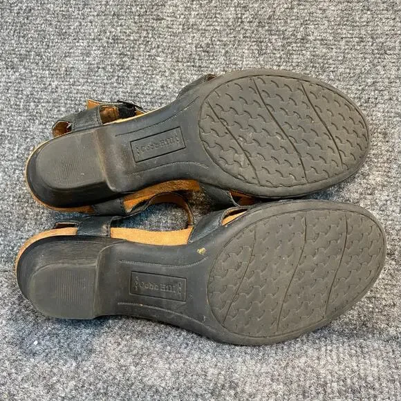 Rockport Cobb Hill Abbott Aubrey Black Leather Sandals Pumps T Strap Size 6 - Picture 5 of 8